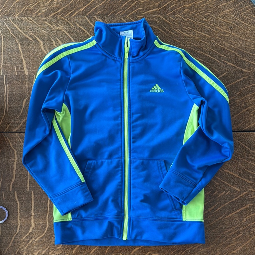 Adidas Kids Blue and Green Jacket